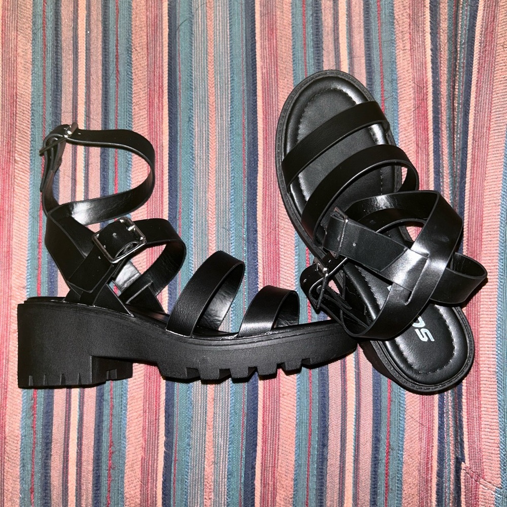 Black Strappy Sandals